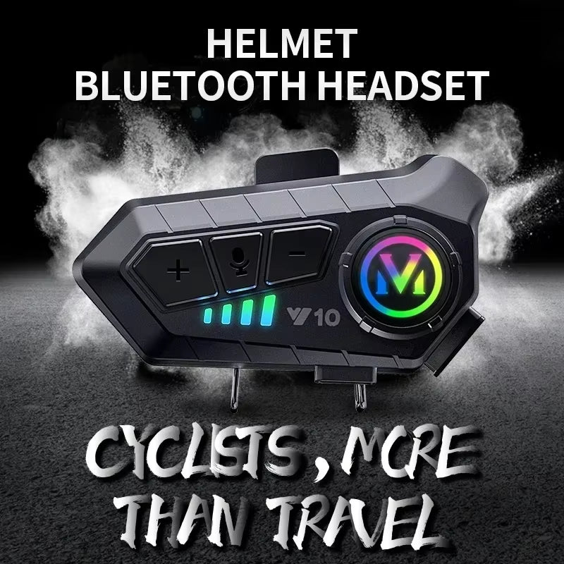 Y10 Motorcycle Helmet Bluetooth Headset 1000Mah Super Long Standby Wireless Hands-Free Waterproof Motorbike Earphone Motorcycle